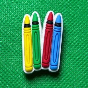 🌼 (5/$10 or 10/$15) NEW “I LOVE School” Croc Charm Collection Teacher Crayons